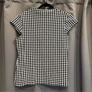 Ann Taylor Black and White Gingham Blouse